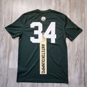 NBA Ultra Game Milwaukee Bucks Antetokounmpo #34 Athletic Shirt Green Mens Sz M